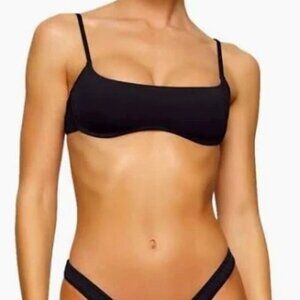 SKIMS micro scoop bikini top NWT size M black